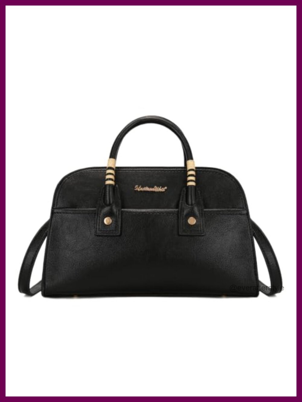 Structured Satchel Bag Faux Leather Top Handle Crossbody Purse with Pockets